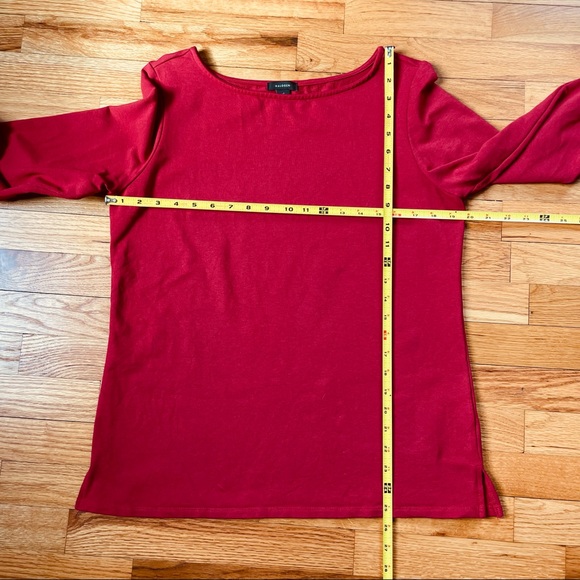 Halogen Flare Sleeve Bateau Tee Sz XL Red Chili Good Preowned Condition - Picture 4 of 7